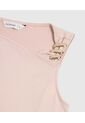 Camiseta Manga Sisa Con Detalle Metálico   Para Mujer Rosa Patprimo de Patprimo