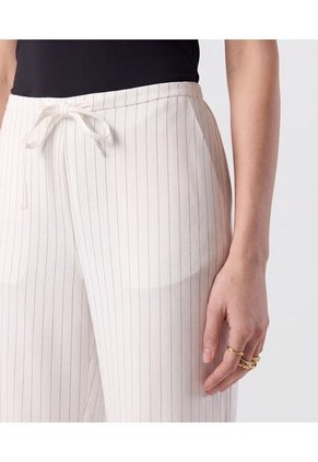Pantalón Wide Leg Con Cordón   Para Mujer Blanco Patprimo