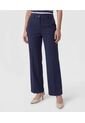 Pantalón Unicolor Con Pinzas   Para Mujer Azul Patprimo de Patprimo