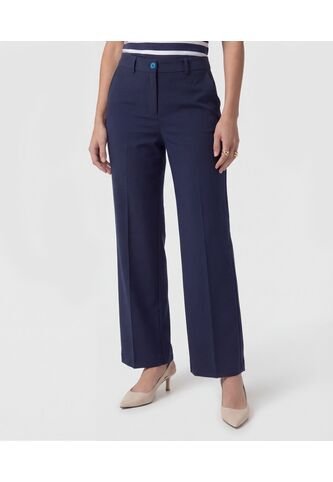 Pantalón Unicolor Con Pinzas   Para Mujer Azul Patprimo Patprimo