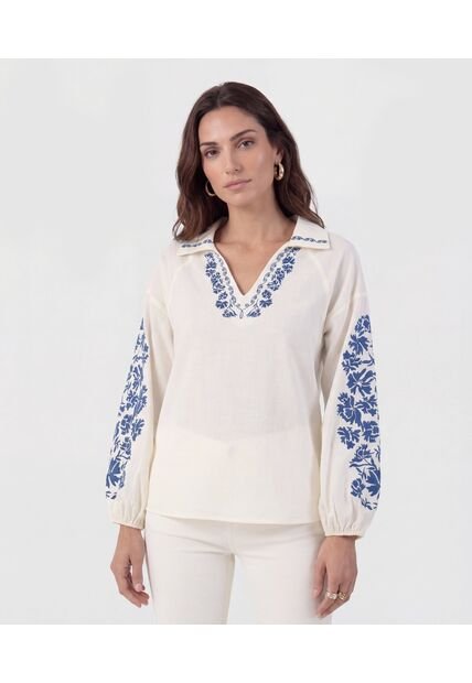 Blusa  Para Mujer Manga Larga Color Blanco Marca Patprimo #30128493