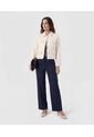 Pantalón Unicolor Con Pinzas   Para Mujer Azul Patprimo de Patprimo