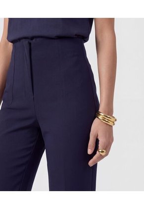 Pantalón Clasico De Tiro Alto   Para Mujer Azul Patprimo