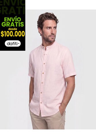 Camisa Cuello Mao Unicolor Para Hombre  Para Hombre Negro Patprimo Patprimo