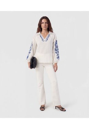 Blusa  Para Mujer Manga Larga Color Blanco Marca Patprimo #30128493