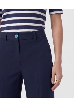 Pantalón Unicolor Con Pinzas   Para Mujer Azul Patprimo