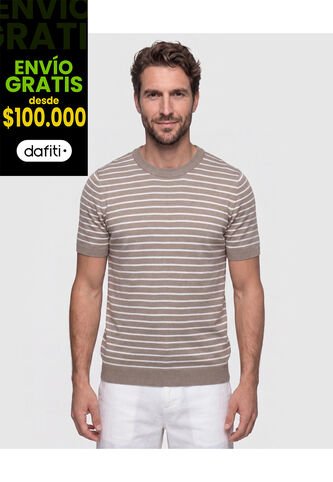Camiseta Tejida Cuello Redondo Hombre  Para Hombre Negro Patprimo Patprimo