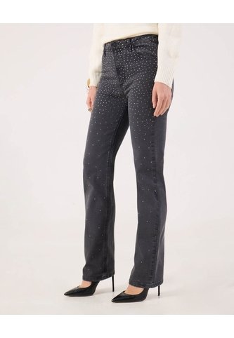 Jean Straight Con Detalle   Para Mujer Gris Patprimo Patprimo