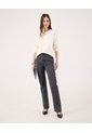 Jean Straight Con Detalle   Para Mujer Gris Patprimo de Patprimo