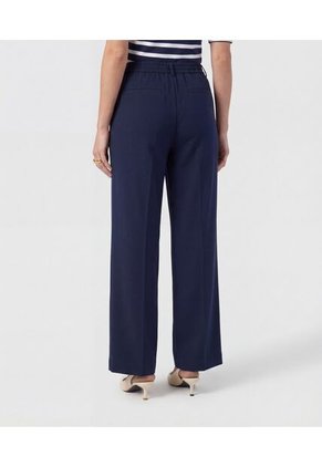 Pantalón Unicolor Con Pinzas   Para Mujer Azul Patprimo