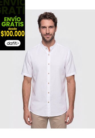 Camisa Cuello Mao Unicolor Para Hombre  Para Hombre Negro Patprimo Patprimo