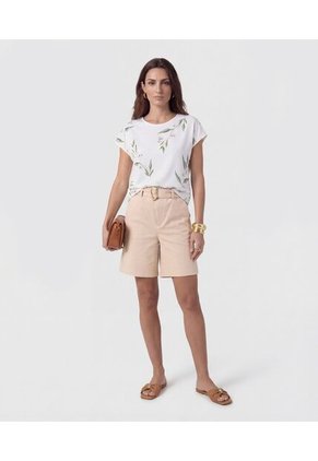 Blusa De Manga Casquillo   Para Mujer Blanco Patprimo