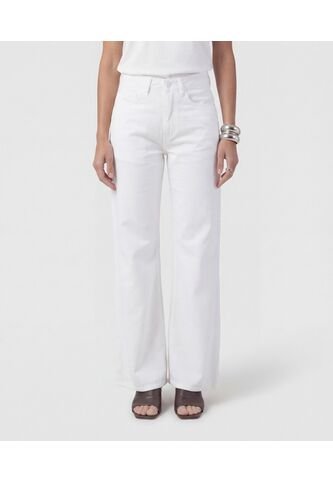 Jeans Wide Leg Tiro Alto   Para Mujer Blanco Patprimo Patprimo