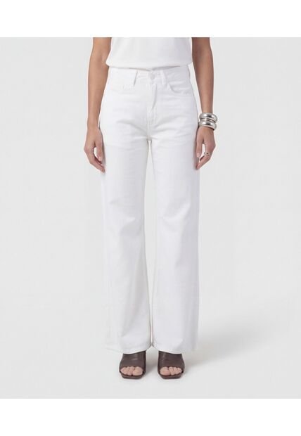 Jeans Wide Leg Tiro Alto   Para Mujer Blanco Patprimo