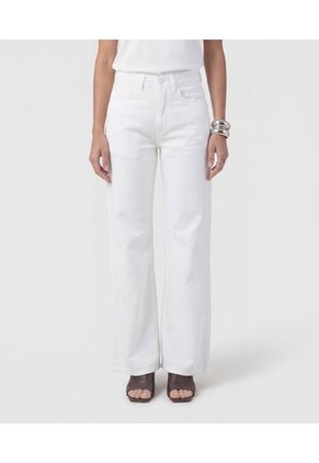 Jeans Wide Leg Tiro Alto Para Mujer Blanco Patprimo