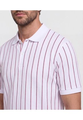 Polo Manga Corta Con Cuello De Rib Para Hombre Blanco Patprimo