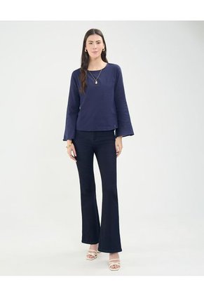 Blusa Para Mujer Manga Larga Color Azul Oscuro Marca Patprimo #30123462