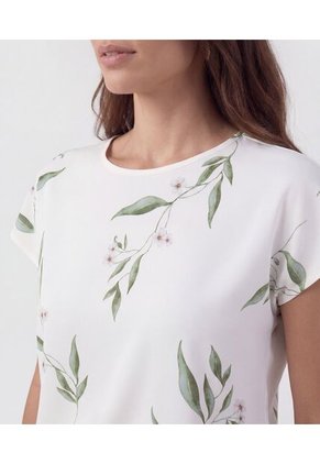 Blusa De Manga Casquillo   Para Mujer Blanco Patprimo