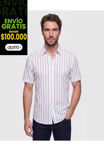 Camisa Manga Corta A Rayas Para Hombre  Para Hombre Negro Patprimo Patprimo