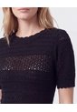 Camiseta De Punto Calado Para Mujer  Para Mujer Negro Patprimo de Patprimo