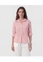 Camisa En Broderie Con Charretera   Para Mujer Rosa Patprimo de Patprimo