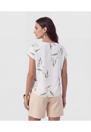 Blusa De Manga Casquillo   Para Mujer Blanco Patprimo