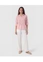Camisa En Broderie Con Charretera   Para Mujer Rosa Patprimo de Patprimo