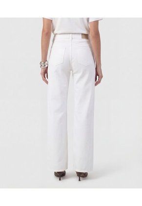 Jeans Wide Leg Tiro Alto Para Mujer Blanco Patprimo