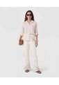 Camisa En Broderie Con Charretera   Para Mujer Beige Patprimo de Patprimo