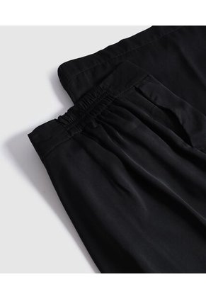 Pantalón Culotte Con Pedrería  Curvy  Para Mujer Negro Patprimo