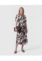 Vestido Midi Camisero Con Cinturón   Para Mujer Negro Patprimo de Patprimo