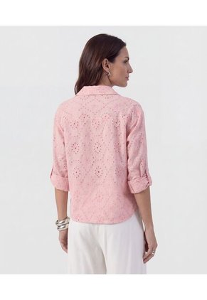 Camisa En Broderie Con Charretera   Para Mujer Rosa Patprimo