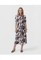 Vestido Midi Camisero Con Cinturón   Para Mujer Negro Patprimo de Patprimo