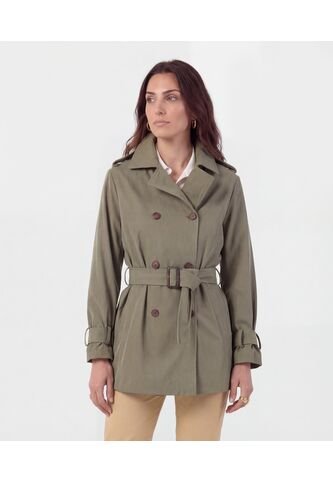 Chaqueta Trench Con Cinturón   Para Mujer Verde Patprimo Patprimo