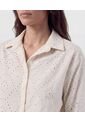 Camisa En Broderie Con Charretera   Para Mujer Beige Patprimo de Patprimo