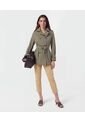 Chaqueta Trench Con Cinturón   Para Mujer Verde Patprimo de Patprimo
