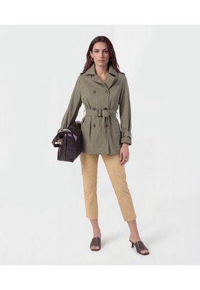 Chaqueta Trench Con Cinturón   Para Mujer Verde Patprimo