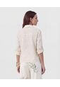Camisa En Broderie Con Charretera   Para Mujer Beige Patprimo de Patprimo
