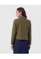 Chaqueta Corta Con Botones Dorados   Para Mujer Verde Patprimo de Patprimo