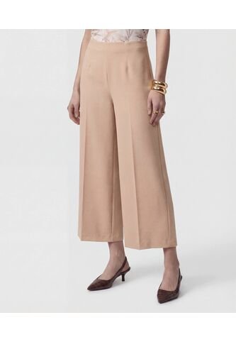 Pantalón Culotte De Tiro Alto   Para Mujer Café Patprimo Patprimo