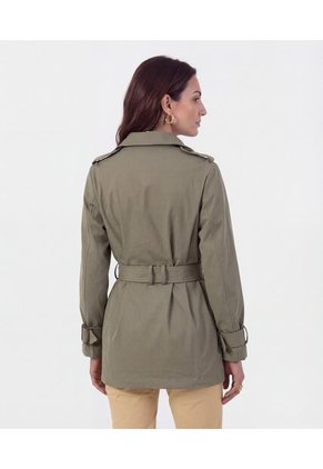 Chaqueta Trench Con Cinturón   Para Mujer Verde Patprimo