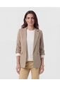 Blazer De Manga Recogida Con Martingala   Para Mujer Café Patprimo de Patprimo