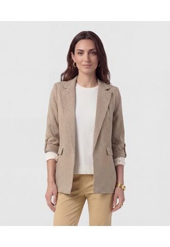 Blazer De Manga Recogida Con Martingala   Para Mujer Café Patprimo Patprimo
