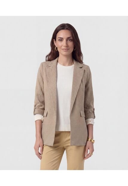 Blazer De Manga Recogida Con Martingala   Para Mujer Café Patprimo