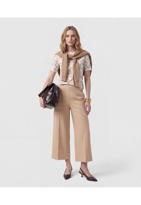 Pantalón Culotte De Tiro Alto Para Mujer Café Patprimo