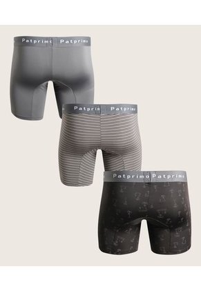 Boxer X3 Para Hombre Fleat Seamer Medio Color Gris Marca Patprimo #44000373