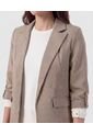 Blazer De Manga Recogida Con Martingala   Para Mujer Café Patprimo de Patprimo
