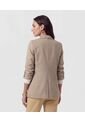 Blazer De Manga Recogida Con Martingala   Para Mujer Café Patprimo de Patprimo