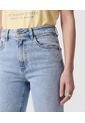 Jeans Rectos Clásicos Tiro Alto   Para Mujer Azul Patprimo de Patprimo