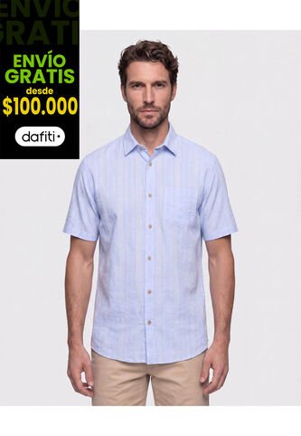 Camisa Manga Corta Texturizada Para Hombre  Para Hombre Negro Patprimo Patprimo